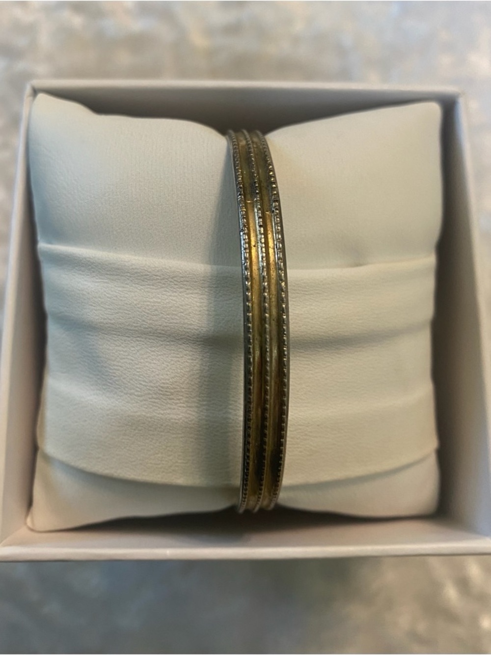 🍀VTG Silver & Gold Triple Bangle Bracelet